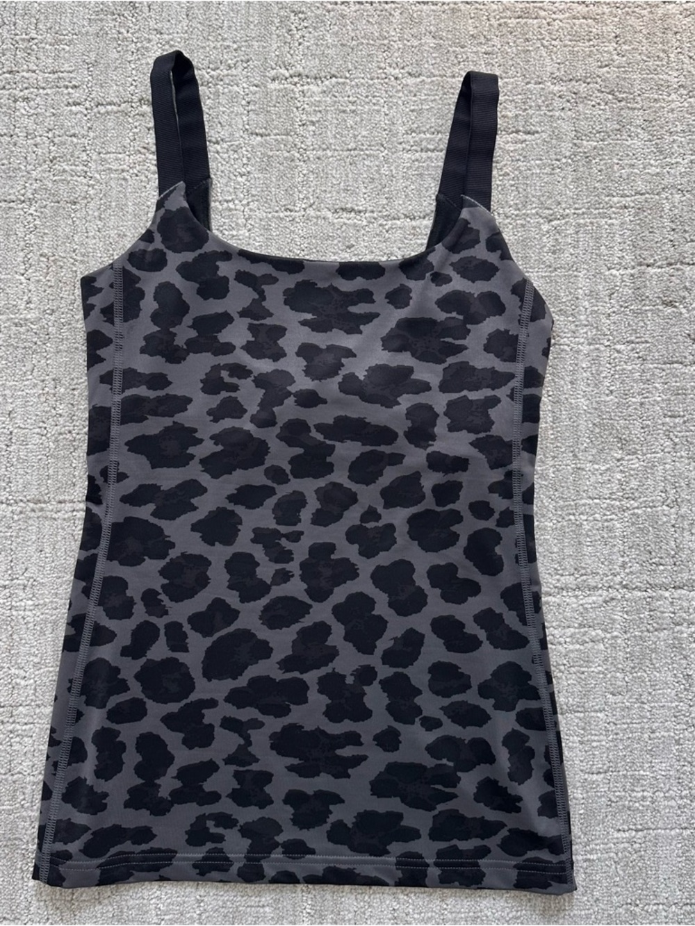 Lululemon Black & Gray Leopard Print Tank Top